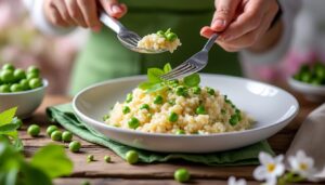3 gestes pour un risotto aux petits pois crémeux qui bluffe tous vos convives