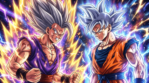 découvrez l'art officiel qui révèle enfin la parité légendaire entre gohan beast et goku ultra instinct, deux puissants personnages de l'univers dragon ball.