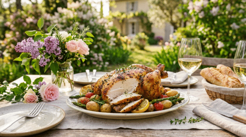 Cette cuisson douce dévoile un poulet rôti tendre qui se dissout en bouche