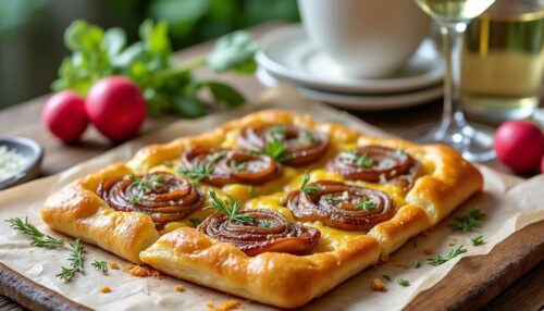 Croustillante, fondante, bien moutardée : la tarte fine salée qui sauve un apéro improvisé