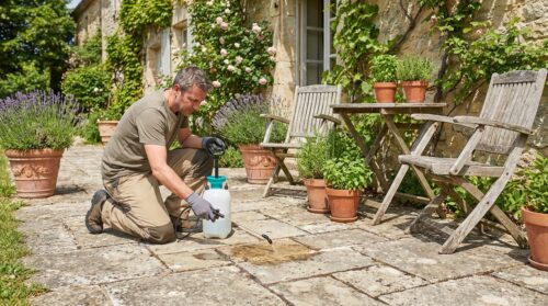 Terrasse envahie : découvrez l’astuce efficace avec ce mélange facile et ce joint spécial pour éliminer les mauvaises herbes cet été