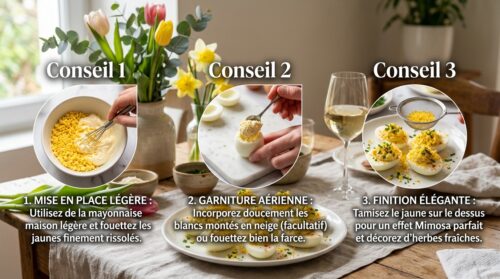 3 conseils faciles pour réussir des œufs mimosa légers et délicieux